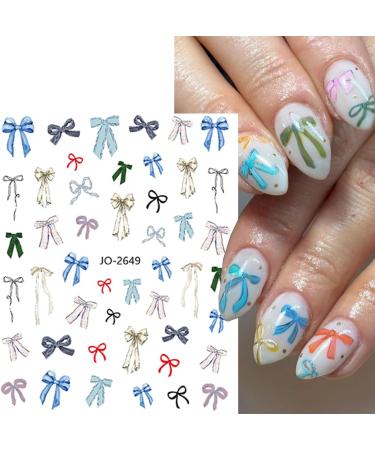6 Sheets Cute Pink Bow Nail Stickers for Nail Art | 3D Self-Adhesive Decals with Tweezers | Colorful DIY Nail Supplies for Women & Girls - Buy Online on GoSupps.com
