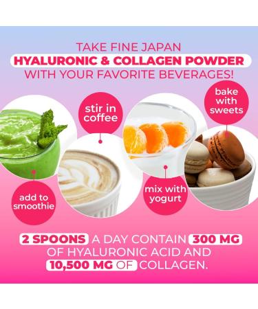 FINE JAPAN Premium Marine Collagen Powder with Hyaluronic Acid, CoQ10 & Elastin - Non-GMO - 30 Servings (210g / 7.4oz) Made in Japan - Buy Online on GoSupps.com