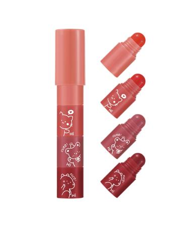 Tyinerc Matte lipsticks waterproof lipstick - 4-color lip pencil - Waterproof matte lipstick set for women long-lasting non-sticky lip lacquer set