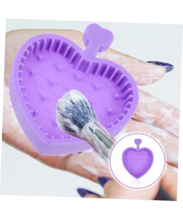 Angoily Makeup Brush Cleaning Pad Makeup Brush Cleaning Tool Limpiador De Brochas De Maquillaje Heart Brush Cleaner Pad Makeup Pallete Eye Shadow Brush Silica Gel Purple Foldable - Buy Online on GoSupps.com