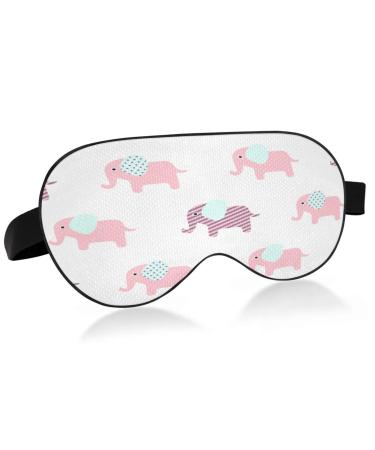 WELLDAY Sleep Mask Cute Elephants Night Eye Shade Cover Soft Comfort Blindfold Blockout Light Adjustable Strap for Men Women