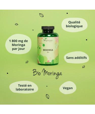ORGANIC Moringa 1800 mg | 270 Vegan Capsules | SUPERFOOD: Multivitamins and Natural Minerals | Antioxidant + Energy | NO ADDITIVES | Vegavero  - Buy Online on GoSupps.com