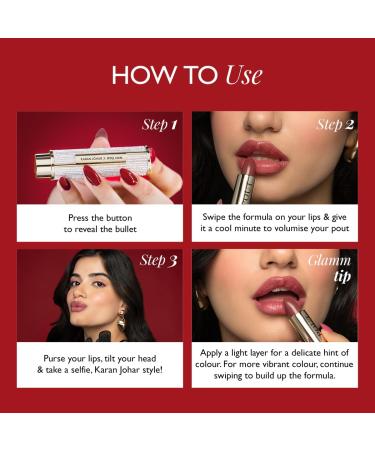 POUT by Karan Johar Tinted Plumping Lipstick - Magenta Pink | Glossy Petal Glow Finish | Buildable Moisturising Formula | Perfect for Parties | 3.5g - Buy Online on GoSupps.com