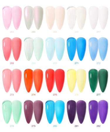 DouborQ 20 Colors Sheer Jelly Gel Nail Polish Set | Crystal Transparent Kit for Manicure | 7ml/bottle - Buy Online on GoSupps.com