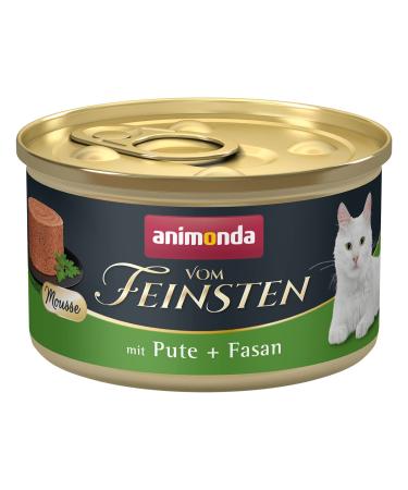 animonda vom Feinsten Mousse Wet Cat Food wet cat food for adult cats sugar-free with turkey + pheasant 12 x 85