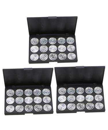MUSISALY 3pcs 15 Empty Eyeshadow Palette Travel Cosmetic Case Empty Eyeshadow Case Empty Cosmetic Silver