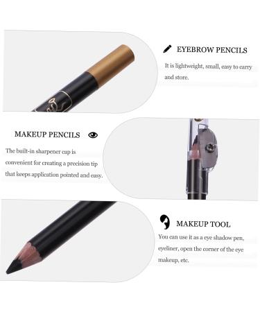 SOESFOUFU Eyebrow Pencil Black 8pcs sharpener eyebrow pencil Makeup Accessories tool eyebrow liner 2 in 1 eyebrow pencil coffee 1 count (Pack of 1) Black - Buy Online on GoSupps.com