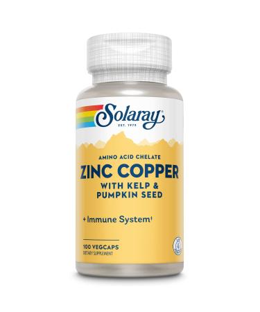 Solaray Zinc + Copper Amino Acid Chelate VCapsules 100 Count Unflavored 100 Count (Pack of 1) - Buy Online on GoSupps.com