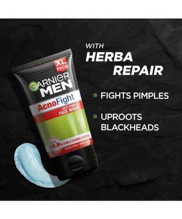 Men's Acne Fight Anti-Pimple Face Wash with Salicylic Acid | Herbal Repair | All Skin Types | 100g (3.38 Fl oz) - Buy Online - Buy Online on GoSupps.com