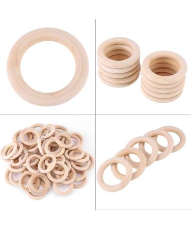 50 Unfinished Natural Wood Rings - 50mm DIY Craft Accessories for Jewelry Bracelets & Garlands - Buy Online on GoSupps.com