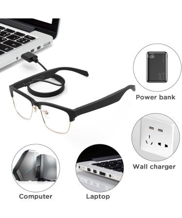 Charger for Smart Glasses 2.6ft Magnetic USB Charging Cable Replacement Power Cord - Black | International Shipping Available - Buy Online on GoSupps.com