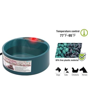 PETLESO Heated Pet Bowl 68oz - Heating Dog Water Bowl for Dogs, Cats, Rabbits, Chickens - Buy Online on GoSupps.com