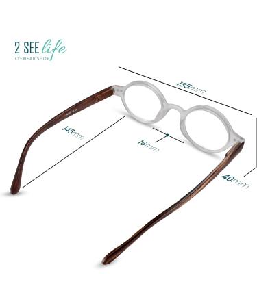 Clear Small Retro Round Reading Glasses for Men & Women - Vintage Style Durable & Comfy - 0.5x Readers Perfect for All Face Shapes - Buy Online on GoSupps.com