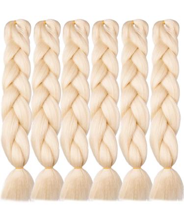 Braids extension art hair Lang Long 24inch Blond 613# Braiding Hair 6PCs/Pack 100g/PC synthetic hair extension braid KanCalon jumbo braid hair extension
