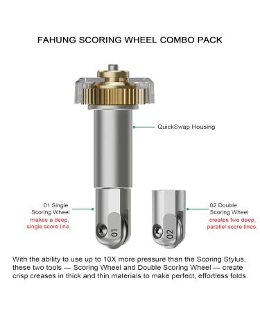 Scoring Wheel Combo Pack for Cricut Maker 3 - 01 & 02 Tip with Drive Housing - Folds Cards, Envelopes, Boxes, 3D Creations - Compatible with Cricut Maker - Double Scoring Wheel Tool - Buy Online on GoSupps.com
