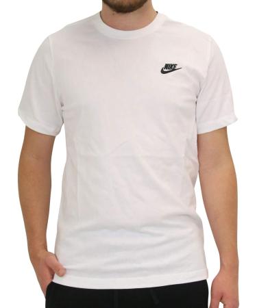 Nike Men's Sportswear Club T-Shirt - White/Black | International Shipping Available - Buy Online on GoSupps.com