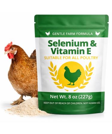 8 oz (227 g) Selenium & Vitamin E Powder for Chickens Selenium Supplement for Chickens Supports Immune & Muscle Health Suitable for All Poultry