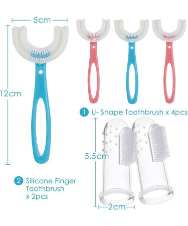 6 Pack Kids Toothbrush Set - 360 Silicone Brush Heads for Ages 6-12 | Soft & Safe Children's Toothbrushes - Buy Online on GoSupps.com
