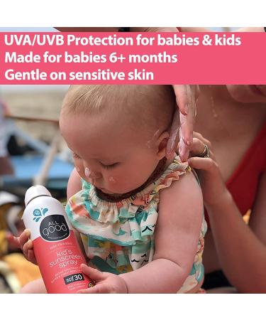 All Good Baby & Kids Mineral Face & Body Sunscreen - UVA/UVB Broad Spectrum Coral Reef Friendly Water Resistant Zinc Oxide - 30 SPF Spray & Lotion 2 Piece Set - Buy Online on GoSupps.com