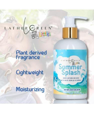 Lather Green Kids Body Lotion Plant Based Gentle Moisturizer with Shea Butter Safe for Sensitive Skin Summer Splash 3 Pack (8 oz Each) - Buy Online on GoSupps.com