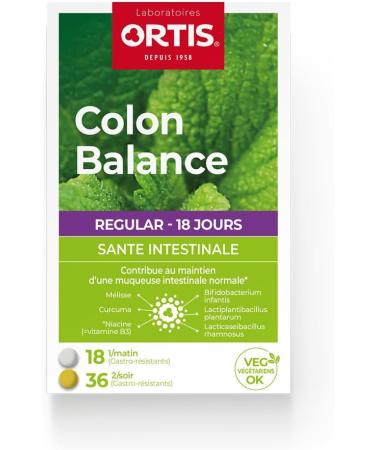 Ortis - Colon Balance Regular 54 Tablets - Food Supplement to Remedy Bloating and Flatulence - Intestinal Health - 100% Natural Lemon Balm - Buy Online on GoSupps.com