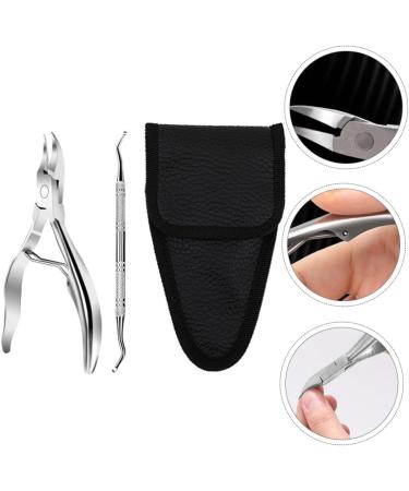 Housoutil 1 Set Manicure 2-piece Set Fingernail Clipper Dead Skin Scissor Home Nail Pliers Manicure Tools Cuticle Nail Clippers Para U as Pedicure Stainless Steel Nail File - Buy Online on GoSupps.com