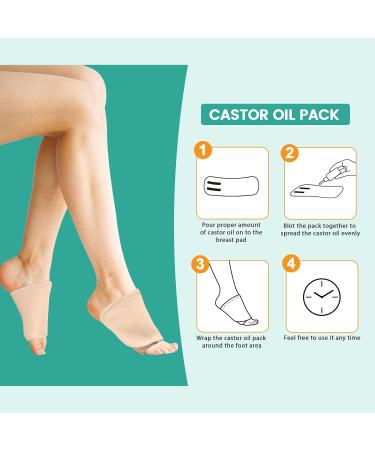 Tomotato Reusable Castor Oil Foot Pack - Alleviate Foot Pain Inflammation & Sleep Disturbances | Cotton Ankle Support - Buy Online on GoSupps.com