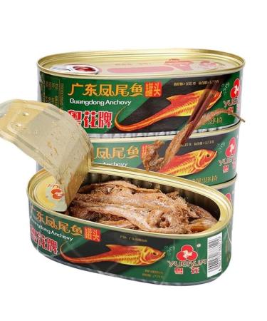 WENXUANSU:Canned seafood anchovies 6 cans total net weight 1104 grams (184gX6 tins)