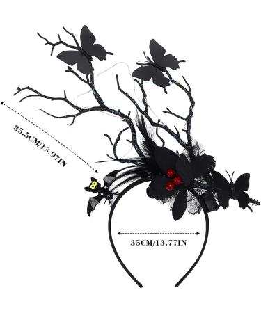 Vakkery Light Up Halloween Headband LED Antler Headbands Gothic Butterfly Hair Band Halloween Cosplay Costume Party Hair Accessories for Women - Buy Online on GoSupps.com