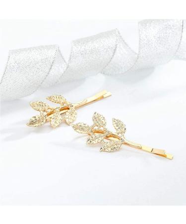 Olbye Leaf Hair Clip Set - Dainty Gold Barrette Pins for Women and Girls - Buy Online on GoSupps.com