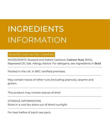 Hides Fine Foods - Roasted & Salted Cashew Nuts 1kg - Buy Online on GoSupps.com