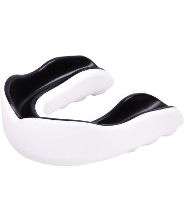 Oral Mart Adult Sports Mouth Guard - USA Flag & Vampire Fangs Design - 15 Colors - Football, Boxing, Karate, MMA - Hockey Mouthguard - Strapless - White/Black - Buy Online on GoSupps.com