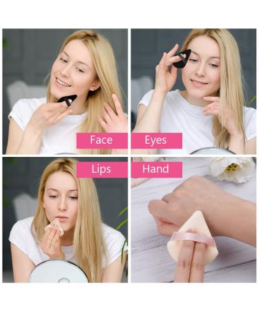 Auauy Triangle Makeup Powder Puffs - 6 PCs Washable & Reusable Sponges for Loose Powder & Foundation - 3 Black & 3 Skin Color - Buy Online on GoSupps.com