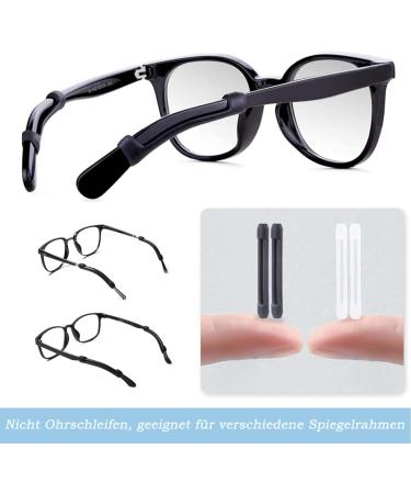 6 Pairs Silicone Anti-Slip Covers for Glasses Brackets - Black & White Rubber Accessories | Ideal Glasses Ear Hooks - Buy Online on GoSupps.com