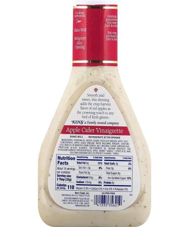 Ken's Steak House Apple Cider Vinaigrette Dressing 16 Fl Oz (Pack of 3) - Delicious Salad Dressing Combo - Buy Online on GoSupps.com