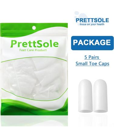 PrettSole Silicone Toe Protectors - 5 Pairs Soft Toe Caps for Corns, Calluses, Blisters | Toe Sleeves for Ingrown Toenail Relief | Reduce Friction | Ideal for Running, Walking | White - Buy Online on GoSupps.com