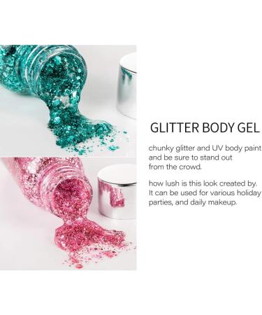 GL-Turelifes Mermaid Sequins Chunky Glitter Liquid Eyeshadow & Body Gel - Long Lasting Sparkling 30g (#09 White) - Buy Online on GoSupps.com