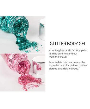 GL-TURELIFES Mermaid Chunky Glitter Gel - Long Lasting Festival Makeup for Face Hair & Nails - 30g Silver Glitter Cosmetic - Buy Online on GoSupps.com