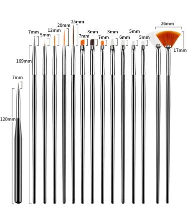 Fubdnefvo 1 Set Nail Brush Tools Set Crystal Handle Acrylic UV Gel Nail Brushes Carving Glitter Pen Manicure DIY Nail Art Tool - Buy Online on GoSupps.com