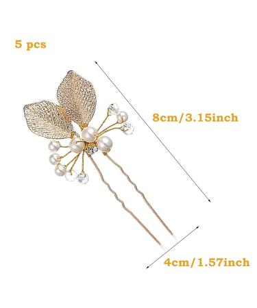 5-Piece Pearl & Rhinestone Wedding Hairpins - Elegant Bridal Accessories for Women & Girls - Buy Online on GoSupps.com
