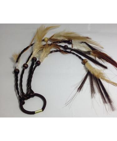 Set of 3 Handmade Boho Hippie Hair Rope Hair Band Headbands Head Wrap Elastics Feather Hair Tie Ponytail Holders Headdress Hair Accessories for Women Lady Girls (Brown) - Buy Online on GoSupps.com