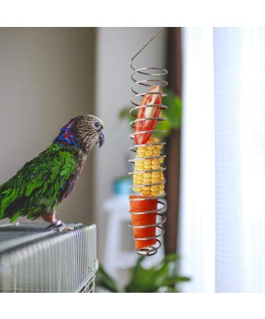 Parrot Food Fruits Basket Stainless Steel Feeding Bird Cage Device Parrot Feeder Food Fruits Basket Millet Sprays for Birds Fruit Vegetable Holder Bird Foraging Toy For Parakeet Cockatiel Conure - Buy Online on GoSupps.com