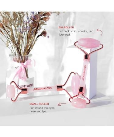 NEUTRIHERBS Jade Gua Sha & Face Roller & Vitamin C Serum Facial Tool Set(3 in 1 Kit) Home Face Massager for Wrinkle Fine Line Puffiness Firm Smooth Relax Skin -- Pink - Buy Online on GoSupps.com
