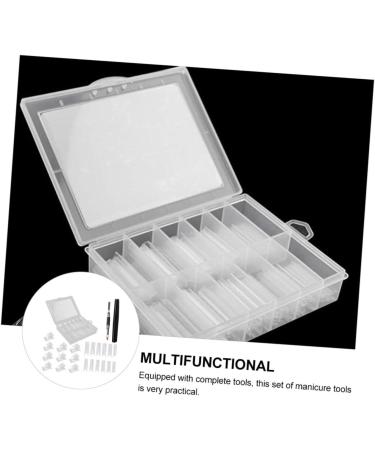 FRCOLOR 1 Set Nail set artificial false nails DIY manicure kit long fake nails Manicure Grinding Strip finger extension clip acrylic nail forms nail kits crystal clip white shaping plastic - Buy Online on GoSupps.com