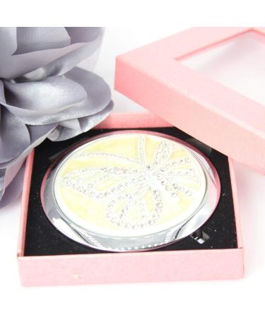 JUSTFOX Pocket Makeup Mirror - Double-Sided Travel Cosmetic Mirror Model 13 Butterfly - Perfect for On-the-Go Beauty - Buy Online on GoSupps.com