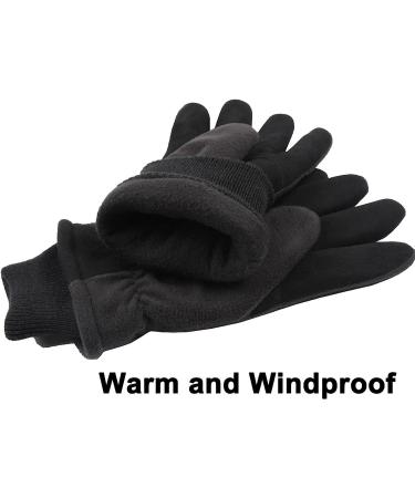 Winter Gloves -30F Coldproof Thermal Water Resistant Deerskin Suede Leather and Insulated Polar Fleece - Warm Men's & Women's Gifts for Driving, Cycling, Running, Hiking, Snow Ski - Black Medium (Men), Large (Women) - Buy Online on GoSupps.com