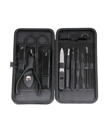 Manicure Kit Personal Care Tools Nail Clippers Home Use Pedicure Manicure Set 12 Piece Set Black Nail Clippers Kit
