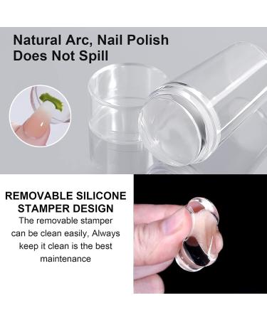 Luvadeyo Nail Art Stamping Set - 2 Transparent Stamps & Schaber for DIY French Line Design | International Shipping Available - Buy Online on GoSupps.com