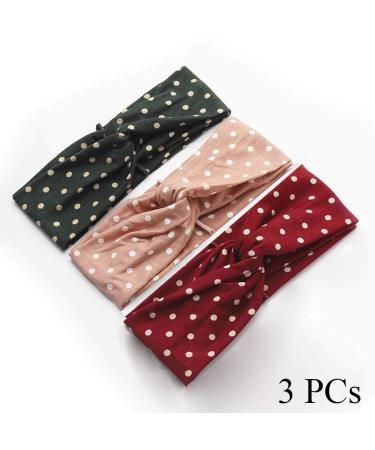 Fashband Boho Headband Pack of 3 - Red Elastic Criss Cross Yoga Hair Wraps for Women & Girls - Wave Point Hair Accessories - Buy Online on GoSupps.com