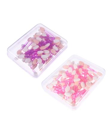 FOMIYES 100pcs Double Ended Eyeshadow Brush Makeup Eye Makeup Disposable Makeup Eyeshadow with Case Sponge Applicator Eyeshadow Brush Kit Boxed